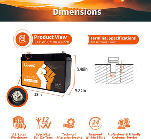 Envío Gratuito a Ucrania, Batería de Litio Lifepo4 <span class=keywords><strong>GOBEL</strong></span> de 12V 100ah para Almacenamiento de Energía Doméstica - Product Image 4