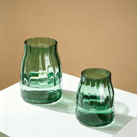 Vase en verre nordique minimaliste avec base en bois, pot de fleurs hydroponique créatif, décoration de table pour salon, ornement d'aquarium