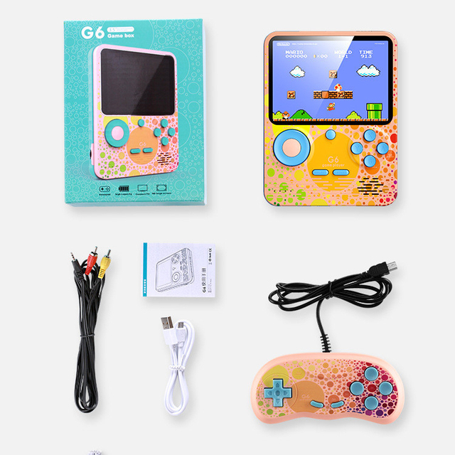 New G6 Palmtop Classic Charging Treasure Game Console 666 in One Retro Singles and Doubles G5 Upgrade Multi-Language Support