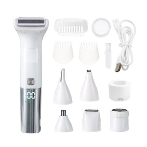 <span class=keywords><strong>Afeitadora</strong></span> 6 en 1 para Mujer, Sin Enredos, Recorte Indoloro, Batería de 1200 mAh, Uso Inalámbrico y con <span class=keywords><strong>Cable</strong></span>, Set de Afeitado Profesional - Product Image 1