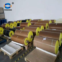 Bande sans couture en PTFE brun/blanc, fibre de verre, sans alcali, résistante à la chaleur 260°C, pour isolation électrique et revêtement mural/du toit