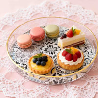 Plateau de présentation rond en acrylique doré, personnalisé, pour le Moyen-Orient, multi-usages, pour fruits et desserts, idéal pour les buffets et services de traiteur.