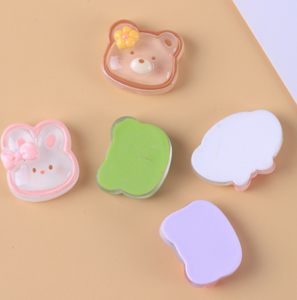 Yeni tasarım <span class=keywords><strong>mix</strong></span> moda karikatür tarzı hayvan renkli heykel reçine sakızlı ayı toplu tavşan kurbağa köpek kedi kafa flatback cabochon - Product Image 3