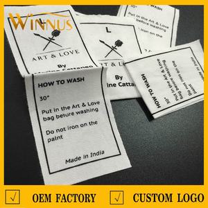 Tùy Chỉnh In Logo Riêng May Trong Quần Áo May Mặc T Áo Sơ Mi Rửa Chăm Sóc 100% <span class=keywords><strong>Cotton</strong></span> Hữu Cơ Twill Nhãn Cho Quần Áo Trẻ Em - Product Image 4