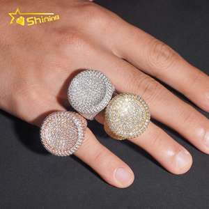 Pass Diamond Tester Haute Qualité 925 Silver <span class=keywords><strong>Fine</strong></span> Jewelry Entièrement Iced Out Hip Hop Ring Big Pinky Moissanite Mens Ring - Product Image 5