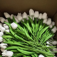 Tulipes artificielles en PU à toucher réel, décoration d'intérieur, fleurs de Noël et de mariage, respectueuses de l'environnement, livraison rapide