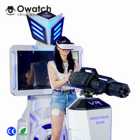 Simulador de disparos de realidad virtual Owatch VR Gatling 9D, máquina de realidad virtual de combate de 360 grados