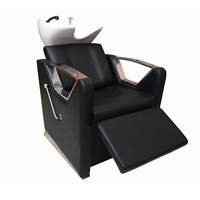 Lit de lavage de cheveux semi-inclinable en cuir Dongkai pour salon de coiffure, avec accoudoirs rotatifs, pour utilisation en salon et spa