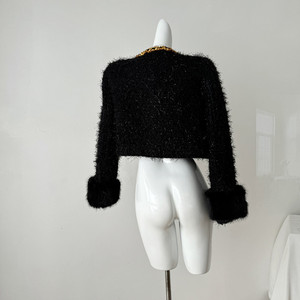 A11094 cappotto invernale da donna <span class=keywords><strong>a</strong></span> prova di vento giacca in pelliccia sintetica maniche <span class=keywords><strong>a</strong></span> lanterna in poliestere Casual tinta unita cappotti da donna - Product Image 2