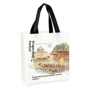 Sac fourre-tout personnalisé pour la fête des bateaux-dragons, Zongzi, œuf de canard salé, DIY, non-tissé, impression sérigraphique 3D, sac d'entreprise sur mesure 44 - Product Image 5