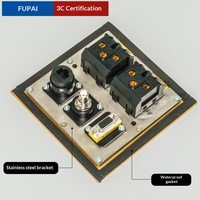 Prise de sol multimédia FUPAI FP-120 pour salle de conférence, en acier inoxydable, avec ports réseau, VGA, audio, microphone professionnel et 2 ports USB