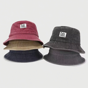 All'ingrosso cappello da pescatore di puro cotone cappellini personalizzati con Logo ricamato vecchio cappello a secchiello per feste sportive e viaggi all'aperto - Product Image 1