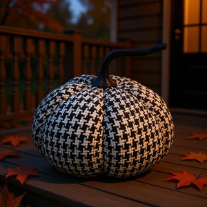 Decorazione in tessuto a forma di zucca 7x7x7.5 pollici per Halloween - Product Image 2