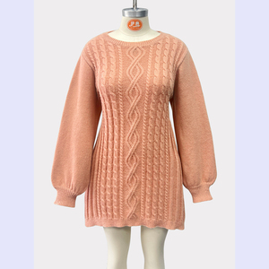 Nuovi Arrivi 2026: Abito Mini in Maglia a Trecce da Donna, Casual, a Maniche Lunghe, Vestito Lavorato a Maglia a Trapezio per Autunno Inverno - Product Image 5