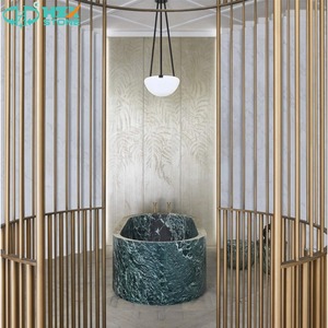 Baignoire autoportante en marbre poli HZX Alps, moderne, artisanale, avec bain à remous, étanche, pour villa, hôtel/appartement, sur mesure - Product Image 2