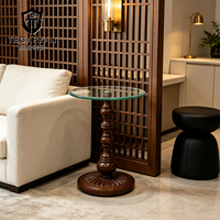 Table basse de luxe moderne, nouvelle table d'appoint et de fin de rangement avec plateau en verre pour salon, balcon ou appartement