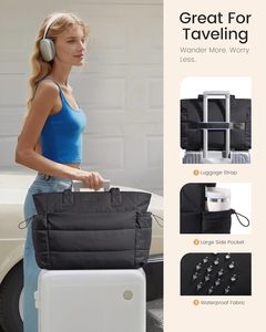 Bolso Tote LOVEVOOK de PU para Mujer con Bolsillo <span class=keywords><strong>Gigante</strong></span> para Vaso, Acolchado, para Trabajo, Viajes, Portátil, con Cierre - Product Image 6