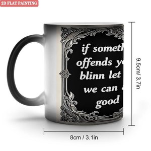 Frosted Black Ceramic 11oz Color Changing Mug Heat Sensitive Smart <b>Drinkware</b> - Product Image 1