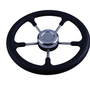 Nouveau volant de bateau en acier inoxydable noir antidérapant pour yacht 13,5 pouces pour rénovation/amélioration - Product Image 3