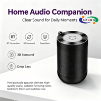Haut-parleur compact portable sans fil pour appareil audio, avec subwoofer, conception anti-poussière, autonomie de 5 à 10 heures, son surround 3D et basses puissantes
