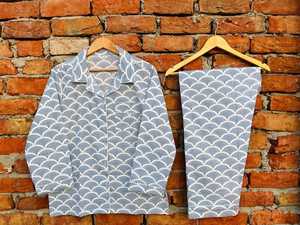 Ensemble de pyjama en coton imprimé à la main pour femmes, vêtements de nuit en coton doux et respirant, légers et confortables - Product Image 2