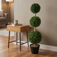 Arbre artificiel en gazon synthétique à 3 boules, résistant aux intempéries, sans entretien, ignifuge, fausse topiaire pour la décoration commerciale, des bureaux et des maisons