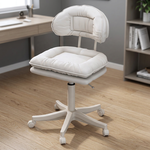 Silla de Barbería de Cuero PU con Respaldo Ajustable, Taburete Rodante para Corte de Cabello, Muebles para Salón de Belleza - Product Image 1