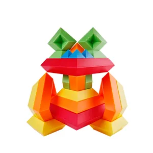 Kebo Grosir Produsen Plastik ABS Piramida Blok Bangunan Puzzle Mainan untuk Anak-anak Pendidikan