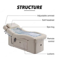 Vente chaude grand lit de massage fixe de moxibustion réglable manuellement gris soins du visage salon de beauté lit de beauté
