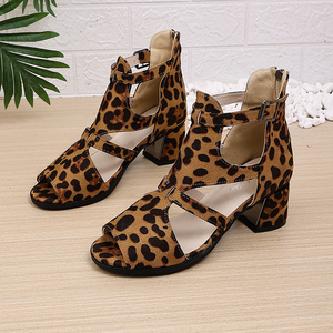 Sandales à talons hauts sexy tendance grande taille léopard pour soirée, sandales à talons hauts sexy pour femmes et dames, grande taille - Product Image 4