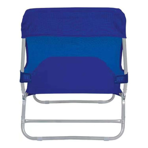 Chaise longue d'extérieur en acier avec tissu textile bleu - Product Image 6