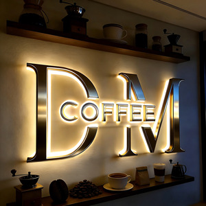 Insegna Luminosa LED Personalizzata per Decorazione Murale, Lettere Retroilluminate in <span class=keywords><strong>Metallo</strong></span>, Insegna 3D in Acrilico per Negozi e Attività Commerciali - Product Image 2
