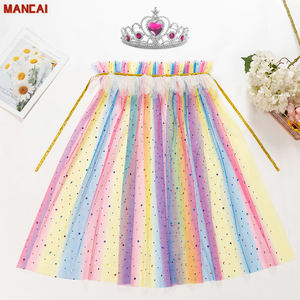 Chal de <span class=keywords><strong>princesa</strong></span> con lentejuelas de arcoíris <span class=keywords><strong>para</strong></span> niñas, capa de tul colorida, disfraz de disfraces <span class=keywords><strong>para</strong></span> niños, disfraz de Halloween, ropa <span class=keywords><strong>para</strong></span> niños - Product Image 1