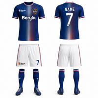 Conjunto de Uniforme de Fútbol Personalizado Azul Marino Elegancia Francesa, Sublimación, Secado Rápido, Ropa Deportiva para Hombre, Fabricante OEM al por Mayor