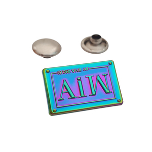 Chất lượng cao Cầu Vồng tùy chỉnh tấm kim loại nhãn với đinh tán biểu tượng kim loại thẻ cho túi/Túi xách/Ví - Product Image 1