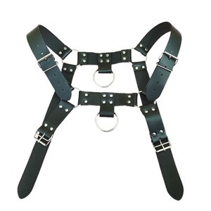 Arnés de Cuero para <span class=keywords><strong>Hombre</strong></span>, Sexy, con Remaches Metálicos, Ajustable, Estilo Punk, Rave, Erótico, Fetiche - Product Image 4
