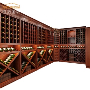 Muebles de hogar de madera rojo antiguo de almacenamiento de gabinete de vino gabinete de muebles para el hogar de madera del Gabinete de vino <span class=keywords><strong>Rack</strong></span> - Product Image 3