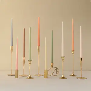 PUSISON Small Long Taper Candles Green Blue 40 Colors Taper Candle For Events Parties Decoration Flameless Taper Candles Bulk