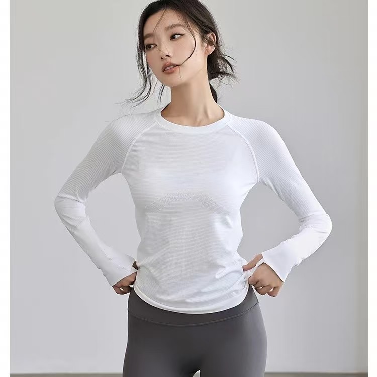 Women's Vest Yoga Wear Slim Fit Breathable High Elastic Lightweight for Nine Quarter Neck Sports Quick-Drying Autumn Winter