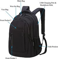 Sac à dos pour ordinateur portable de grande capacité, résistant à l'eau, avec port USB, pour les voyages d'affaires, les étudiants universitaires