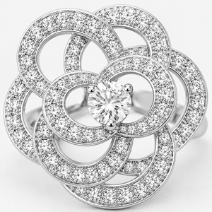Anello con Fiore di Camelia per Donne, Gioiello Elegante e Scintillante alla Moda - Product Image 5