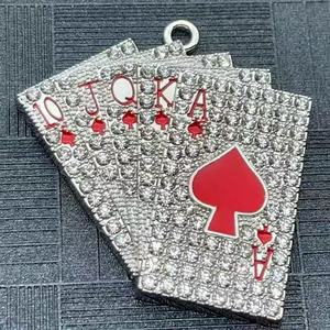 Fornitura all'ingrosso di ciondoli di lusso con orsetto in metallo tempestato di diamanti, per decorazione di custodie per cellulari, con gancio, fai da te - Product Image 6