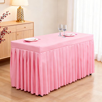 Nappe blanche ajustée pour tables rectangulaires de 4, 6 et 8 pieds - Tissu polyester résistant à l'eau et lavable