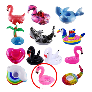 En stock : Porte-gobelets et sous-verres gonflables en forme de flamant rose, donut, citron, pastèque, ananas, <span class=keywords><strong>crabe</strong></span>, cœur pour parcs aquatiques - Product Image 1