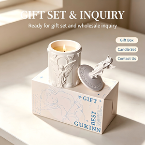 Bougie en céramique artisanale de luxe avec relief d'ange, vente en gros, bougie aromathérapeutique <span class=keywords><strong>pour</strong></span> la décoration de la maison et les coffrets cadeaux - Product Image 4