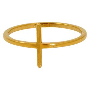 Zogxin Gold Cross <b>Ring</b> Thin Band Adjustable Women's Jewelry Gift <b>Titanium</b> Steel ZR1676G - Product Image 5