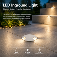 Luminaire encastré latéral à trois sorties, design à clipser pour cavité, montage encastré, étanche IP67 pour marches d'escalier