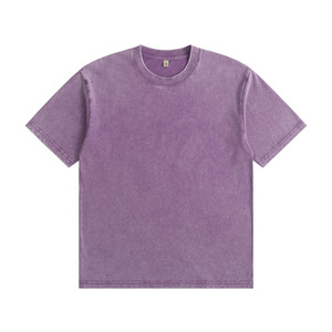 T-shirt rétro en coton délavé 230g, style streetwear, effet neige, manches courtes pour hommes et femmes - Product Image 3