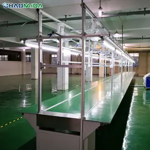 Double Table Belt Line Jalur Produksi Listrik dan Elektronik Assembly Line