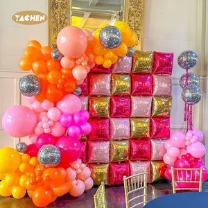 Yachen nueva llegada dos lados dos colores 19 pulgadas cuadrado papel de aluminio globo pared para cumpleaños boda fiesta telón de fondo decoraciones